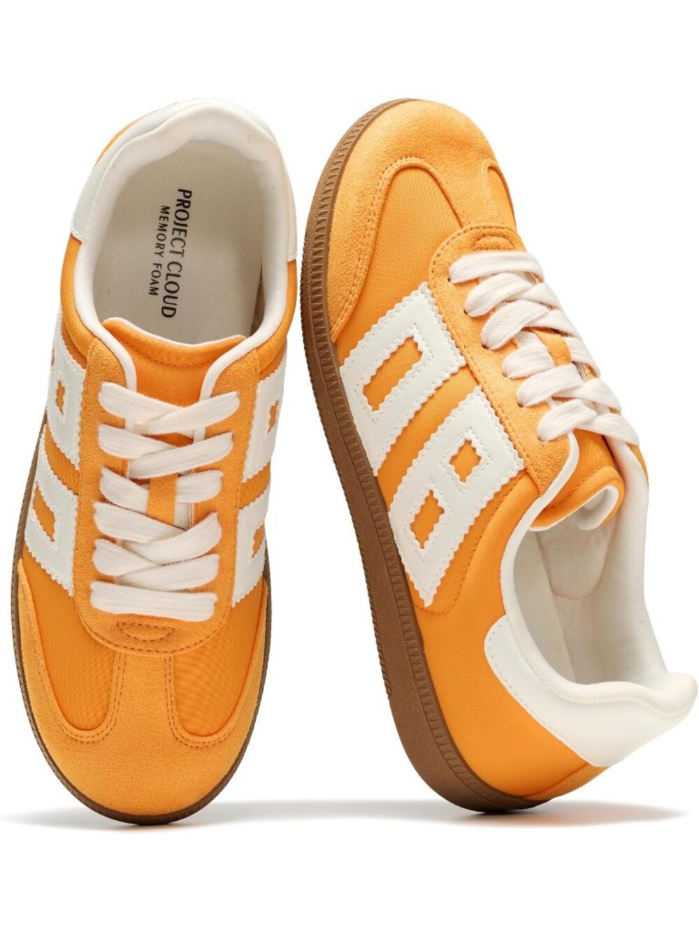 🆕Women's Orange Sneakers Comfortable Fashion Lace Up Trendy Sneakers Casual